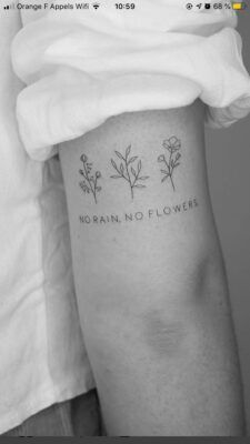 Hình xăm hoa và tiếng Anh rất đẹp tattoo chữ tiếng anh và hoa cực xinh