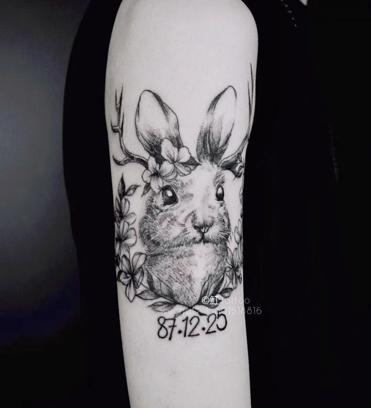 hình xăm thỏ đen Gợi ý 444+ hình xăm con thỏ cute, dễ thương, độc đáo - Genztattoo