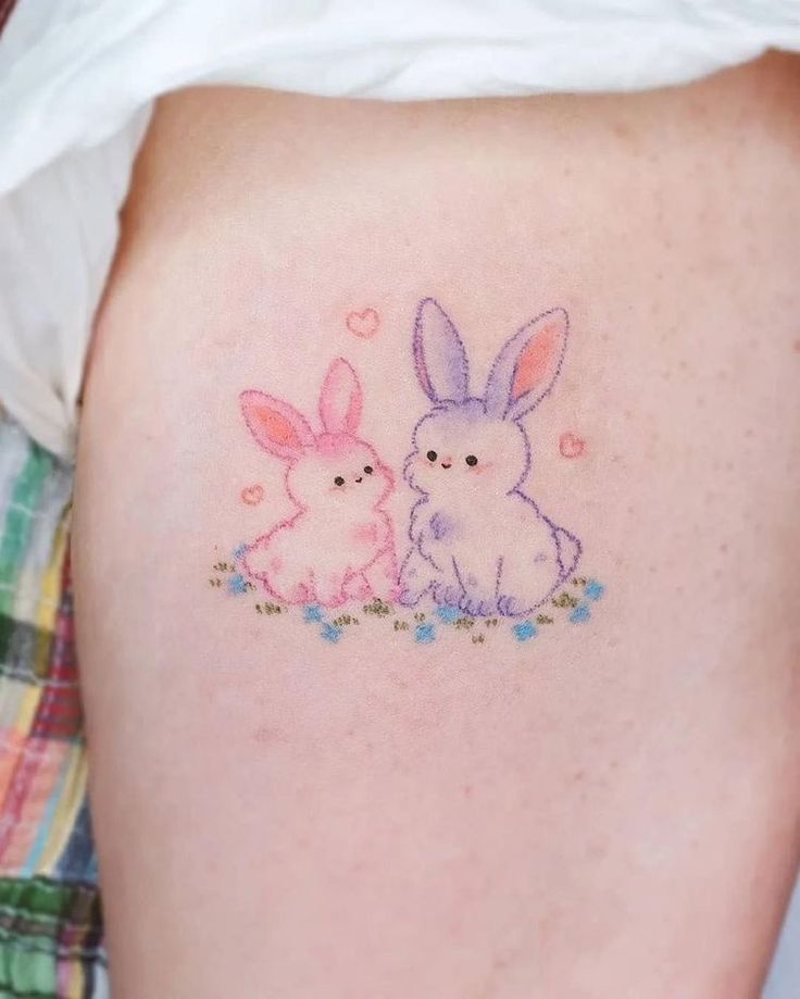 ý tưởng hình xăm đôi thỏ dễ thương và ý nghĩa Gợi ý 444+ hình xăm con thỏ cute, dễ thương, độc đáo - Genztattoo