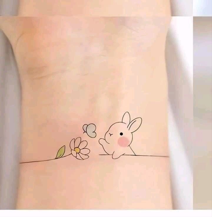 thiết kế hình xăm vòng tay siêu dễ thương Gợi ý 444+ hình xăm con thỏ cute, dễ thương, độc đáo - Genztattoo
