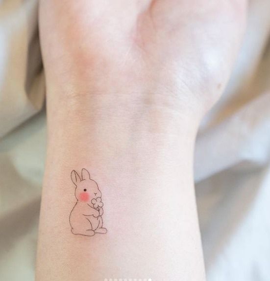 hình xăm thỏ siêu nhỏ Gợi ý 444+ hình xăm con thỏ cute, dễ thương, độc đáo - Genztattoo