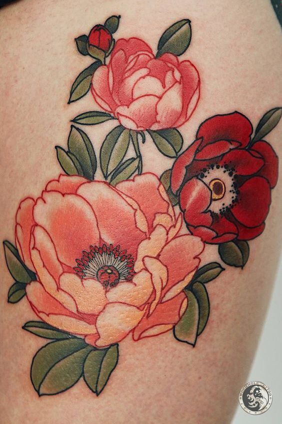 Tattoo những bông hoa quỳnh nghệ thuật