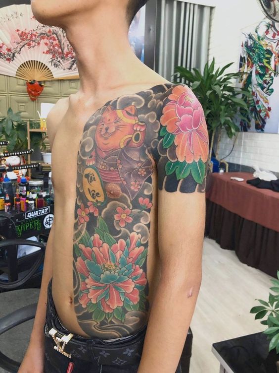 99+ hình xăm mèo thần tài ở bụng ý nghĩa - Genztattoo