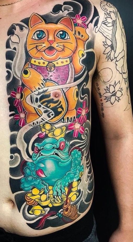99+ hình xăm mèo thần tài ở bụng ý nghĩa - Genztattoo