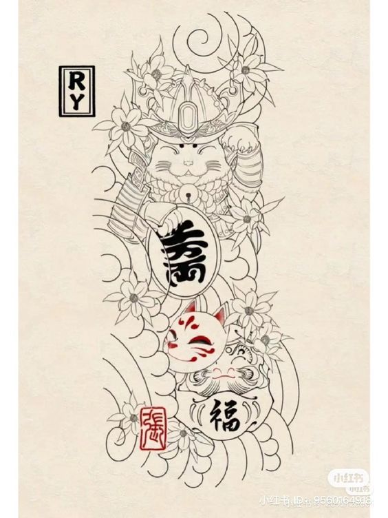 99+ hình xăm mèo thần tài ở bụng ý nghĩa - Genztattoo