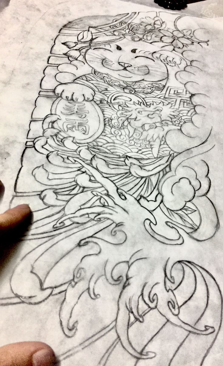 99+ hình xăm mèo thần tài ở bụng ý nghĩa - Genztattoo