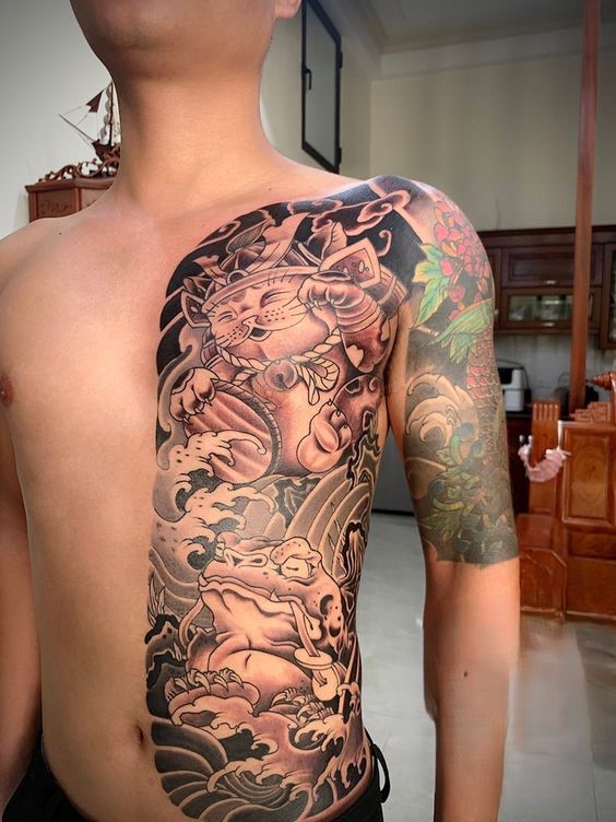 99+ hình xăm mèo thần tài ở bụng ý nghĩa - Genztattoo