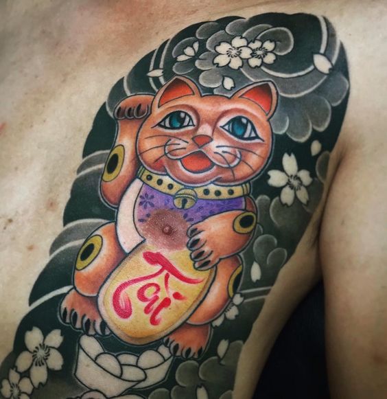 99+ hình xăm mèo thần tài ở bụng ý nghĩa - Genztattoo