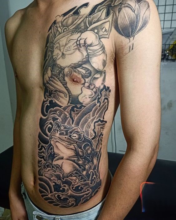 99+ hình xăm mèo thần tài ở bụng ý nghĩa - Genztattoo