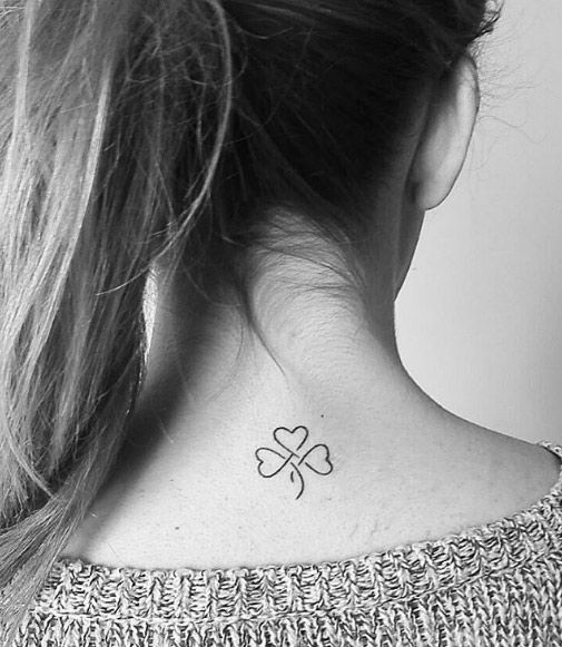hình xăm cỏ ba lá may mắn Tuyển chọn 250 hình xăm mini ở gáy cho nam và nữ độc lạ - Genztattoo