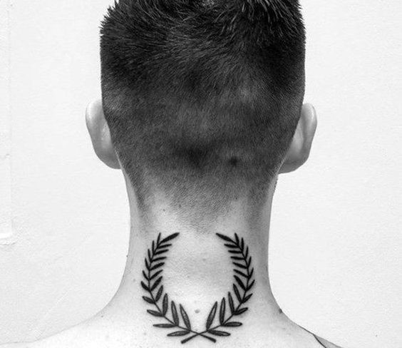 hình xăm lá tròn nhỏ cho nam Tuyển chọn 250 hình xăm mini ở gáy cho nam và nữ độc lạ - Genztattoo