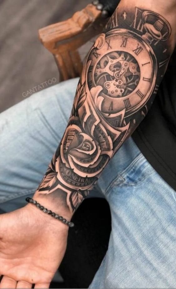 hình xăm đẹp với đồng hồ la mã Gợi ý 333+ hình xăm la mã độc đáo và phong cách - Genztattoo