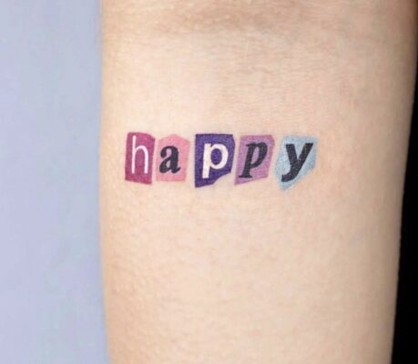 hình xăm chữ hạnh phúc Bộ sưu tập 666+ hình xăm chữ cute đáng yêu và đẹp mắt - Genztattoo