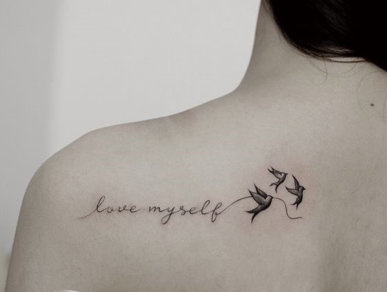 Tổng hợp 55+ hình xăm chữ love myself ý nghĩa cho anh em - Genztattoo