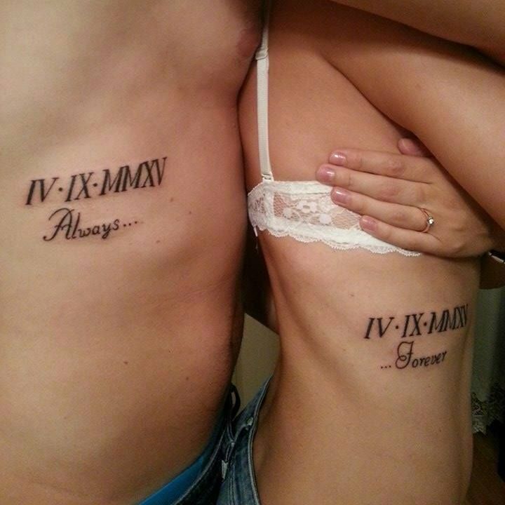 hình xăm số la mã cho cặp đôi hình tattoo chữ số la mã cho cặp đôi