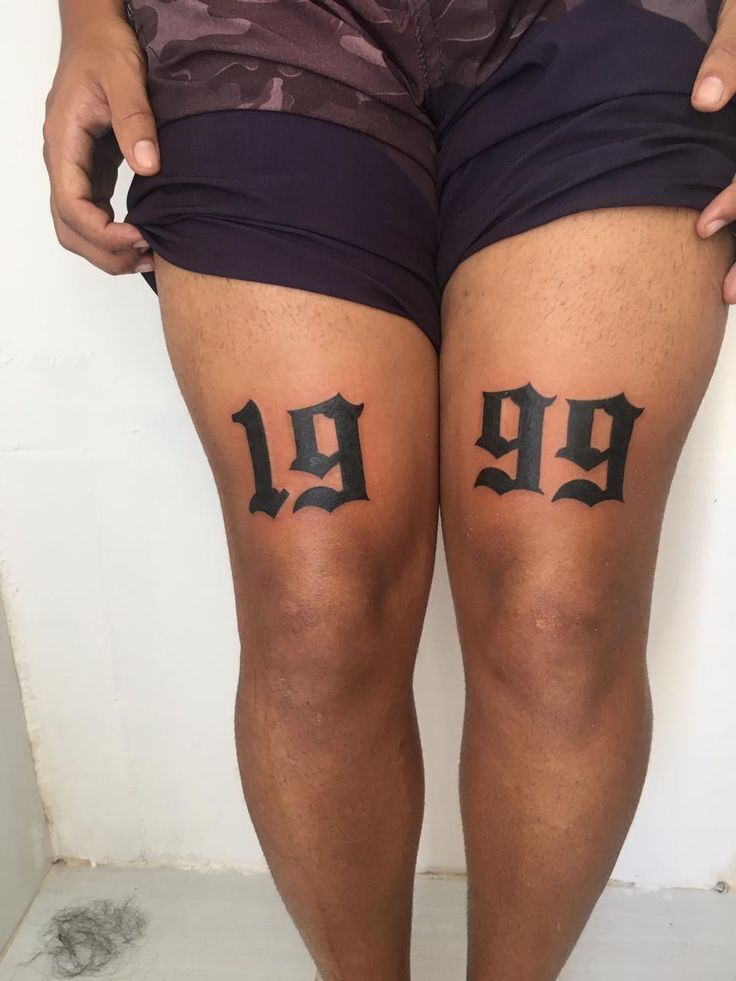 hình xăm năm sinh độc đáo trên đùi hình xăm năm sinh độc đáo trên hai đùi