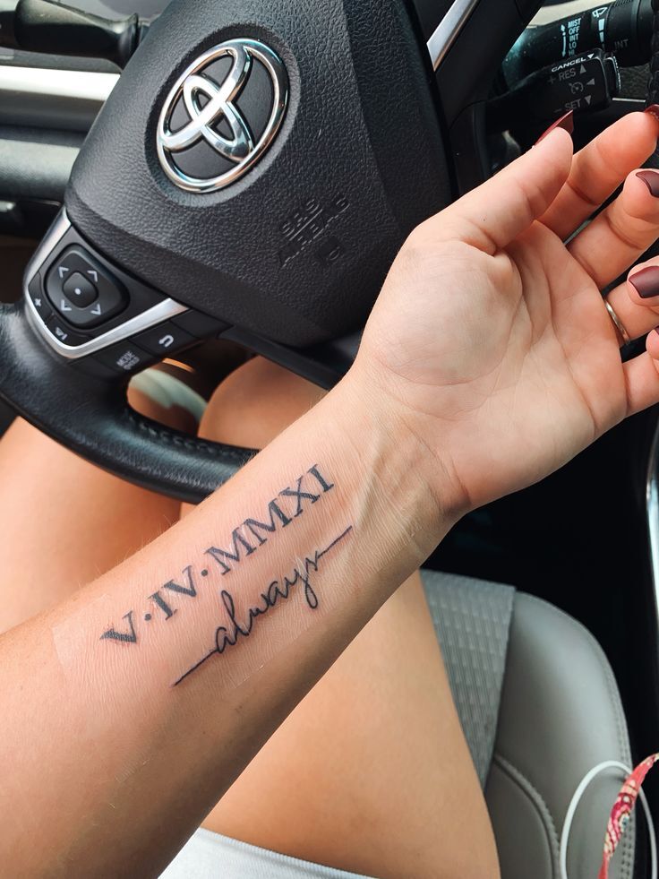 Hình xăm số La Mã ở cẳng tay mẫu dãy chữ số la mã xăm trên cẳng tay