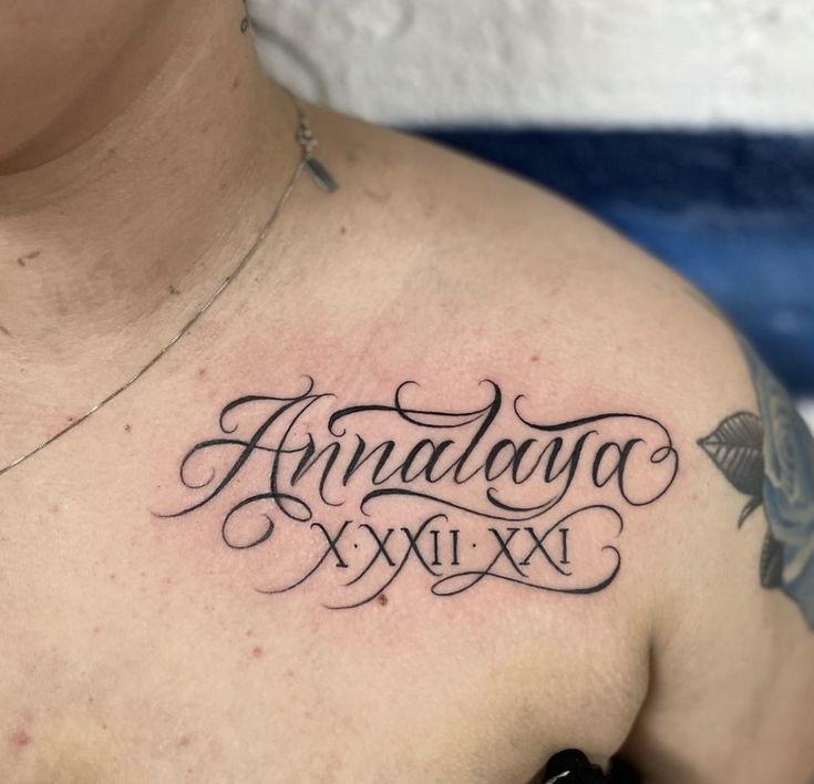 Kiểu hình xăm số độc đáo trên vai phong cách tattoo chữ số đọc đáo trên vai