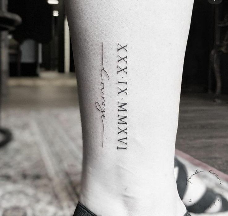 Ý tưởng hình xăm số La Mã ở mắt cá chân ý tưởng xăm chữ số la mã trên cổ chân