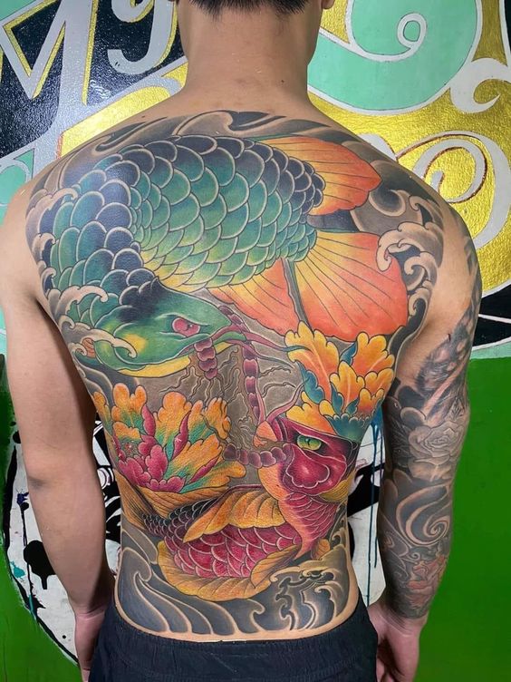 99 hình xăm cá rồng ở lưng đẹp tuyển chọn ở các cuộc thi quốc tế