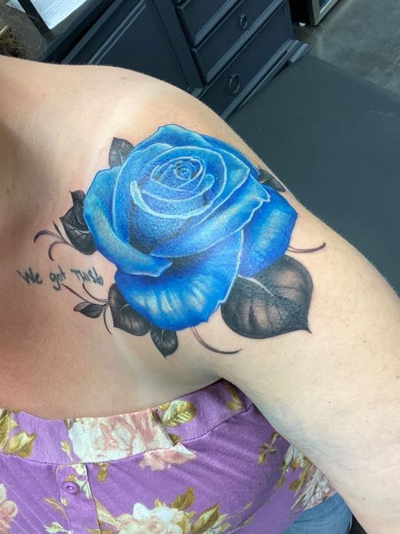 thiết kế hình xăm hoa hồng xanh đẹp mẫu tattoo hoa hồng xanh đẹp mắt