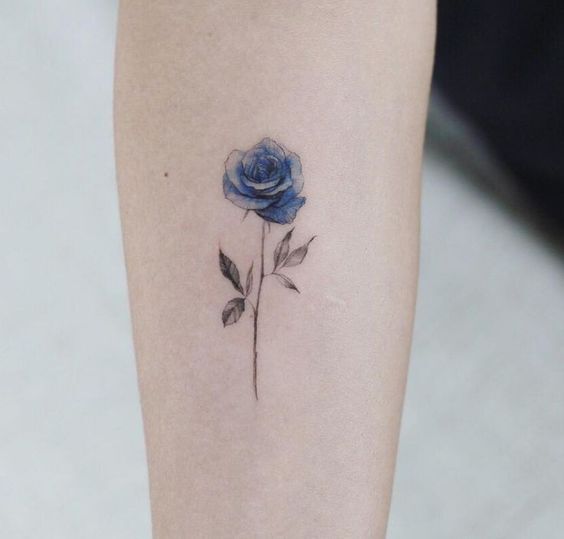 ý tưởng hình xăm hoa hồng xanh cho phụ nữ ý tưởng tattoo cành hoa hồng xanh cho nữ