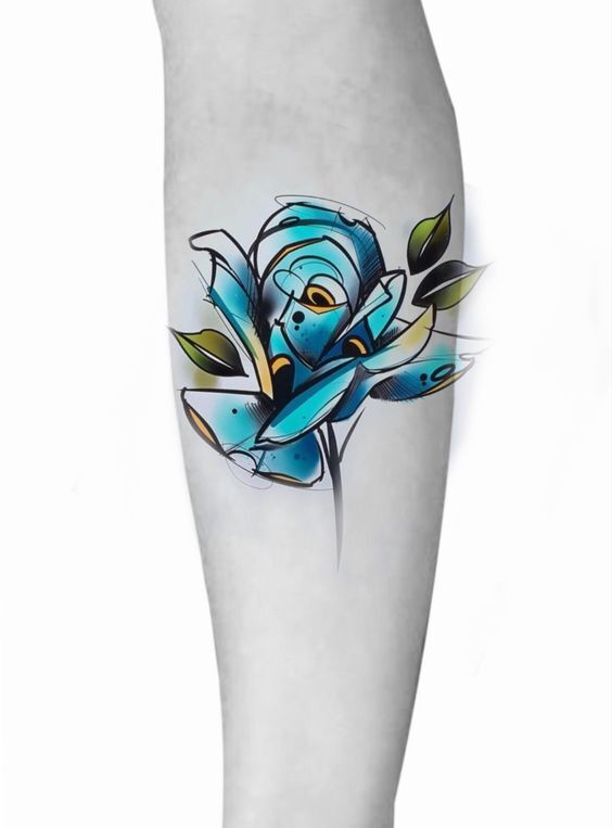 ý tưởng hình xăm hoa hồng xanh độc đáo ý tưởng tattoo hoa hồng xanh cực độc đáo