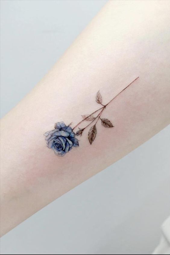 thiết kế hình xăm hoa hồng nhỏ mẫu tattoo cành hoa hồng nhỏ xinh
