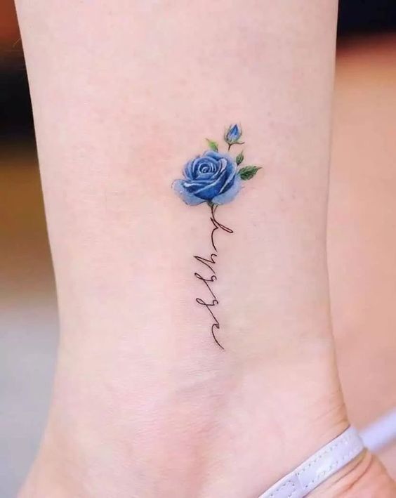 hình xăm hoa hồng xanh mini đầy ý nghĩa hình xăm hoa hồng xanh mini đầy ý nghĩa