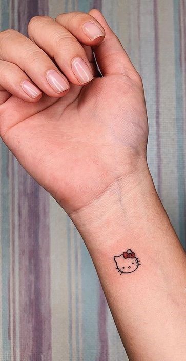 hình xăm mini hello kitty dễ thương 299 hình xăm mini ở cổ tay đẹp và ý nghĩa được chọn lọc - Genztattoo