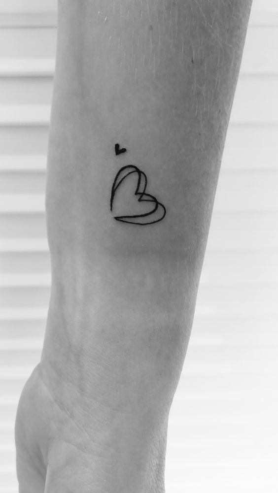 hình xăm trái tim đôi mini 299 hình xăm mini ở cổ tay đẹp và ý nghĩa được chọn lọc - Genztattoo