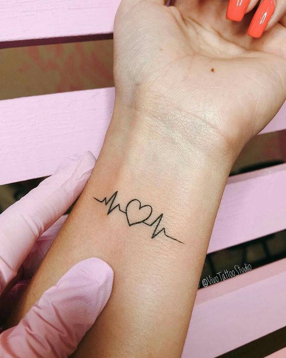 hình xăm nhịp tim mini 299 hình xăm mini ở cổ tay đẹp và ý nghĩa được chọn lọc - Genztattoo