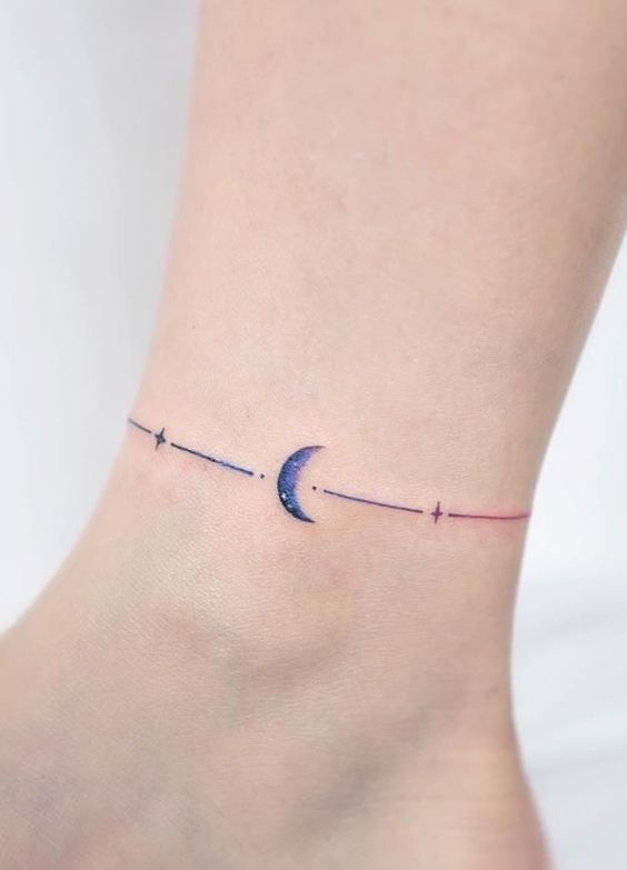 hình tattoo vòng tay mặt trăng mini
