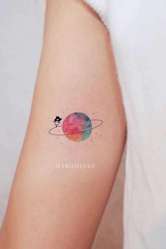 tattoo mặt trăng phối màu siêu đẹp