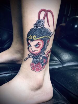 Vua Khỉ với đám mây lộn nhào siêu ngầu Top 33+ hình xăm tôn ngộ không mini đa sắc thái - Genztattoo
