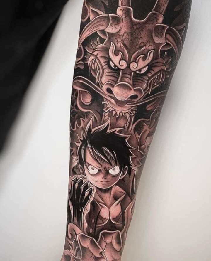 hình xăm luffy toàn cánh tay đẹp Tổng hợp 777+ hình xăm luffy độc đáo và ấn tượng nhất - Genztattoo