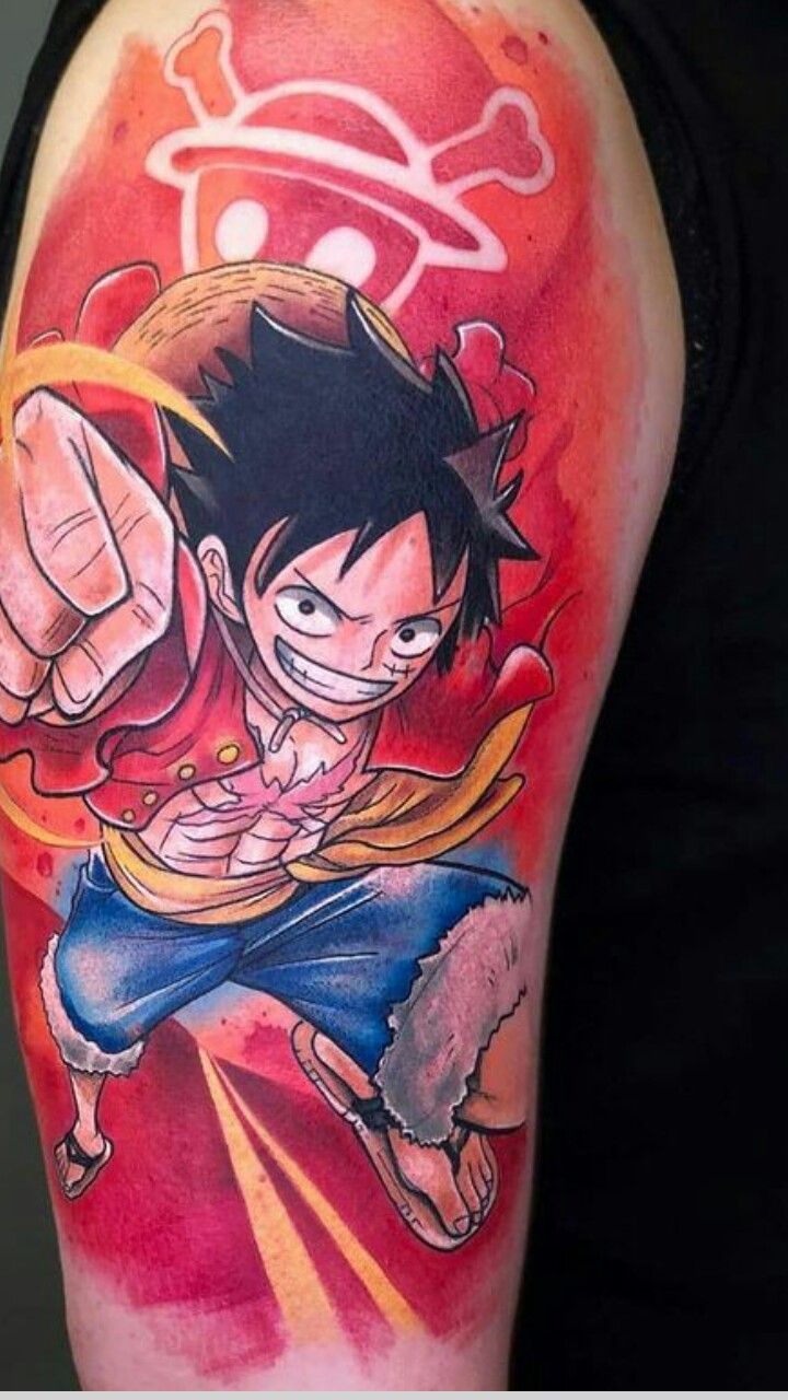 Hình xăm Luffy trên bắp tay trong trận chiến cực đỉnh Tổng hợp 777+ hình xăm luffy độc đáo và ấn tượng nhất - Genztattoo
