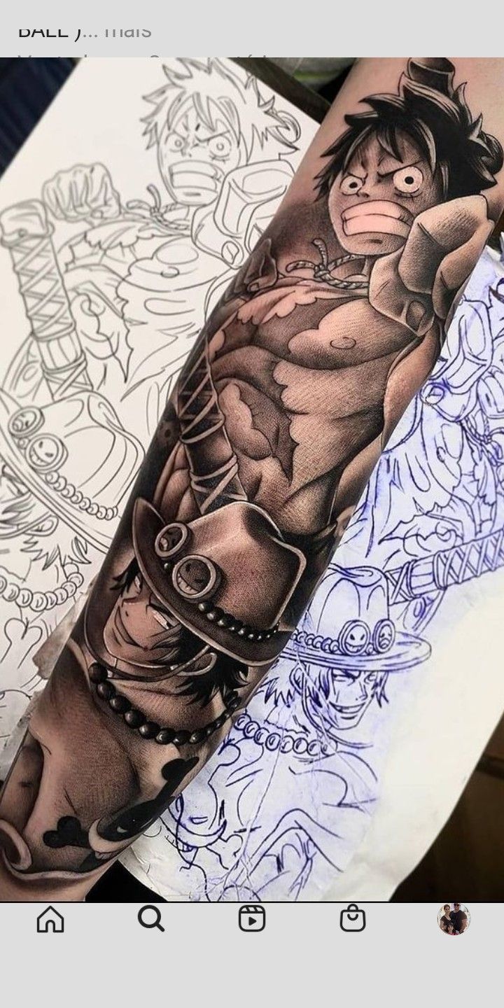 hình xăm luffy siêu ngầu toàn cánh tay Tổng hợp 777+ hình xăm luffy độc đáo và ấn tượng nhất - Genztattoo
