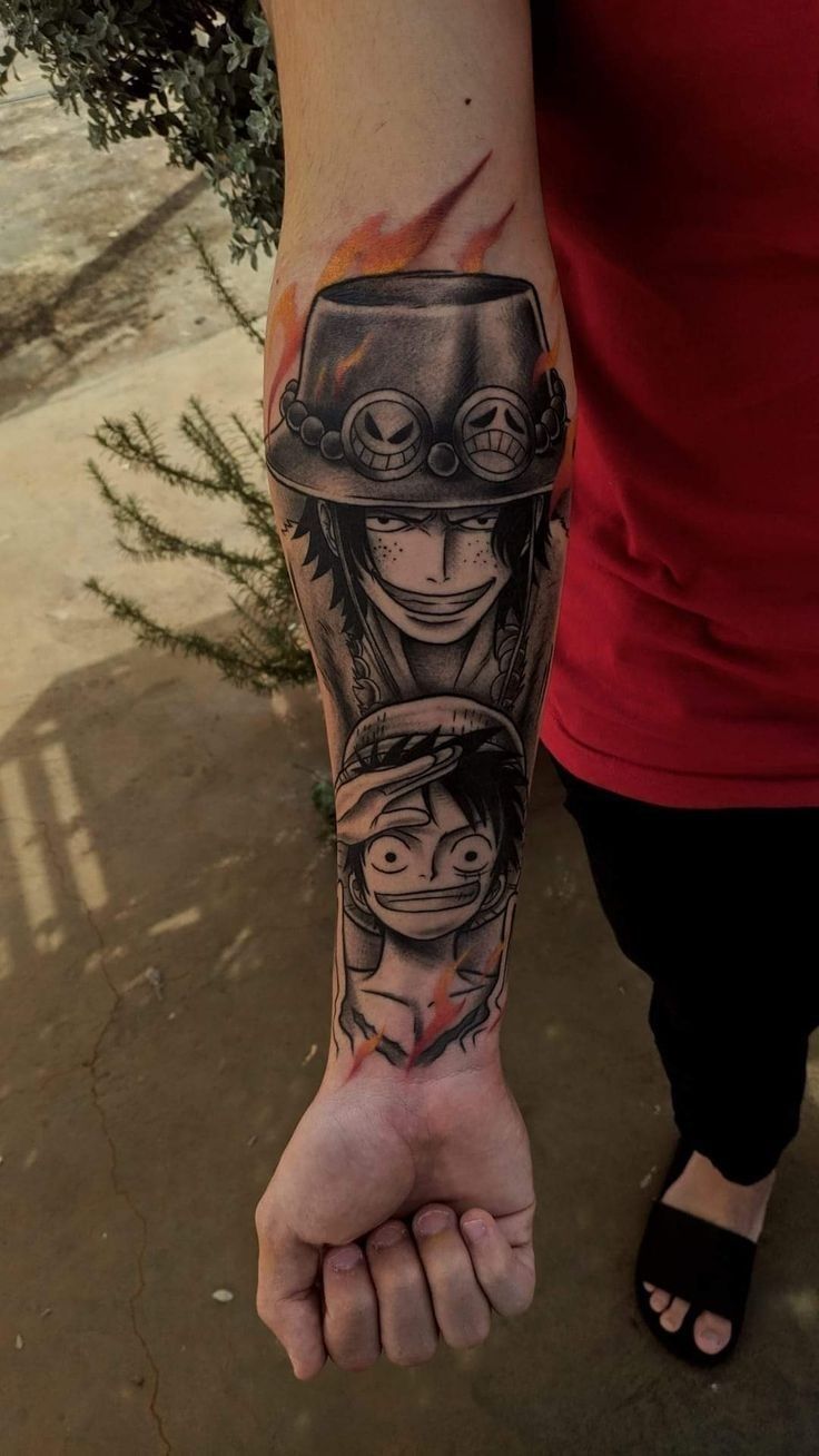 hình xăm nhân vật luffy trên cánh tay Tổng hợp 777+ hình xăm luffy độc đáo và ấn tượng nhất - Genztattoo