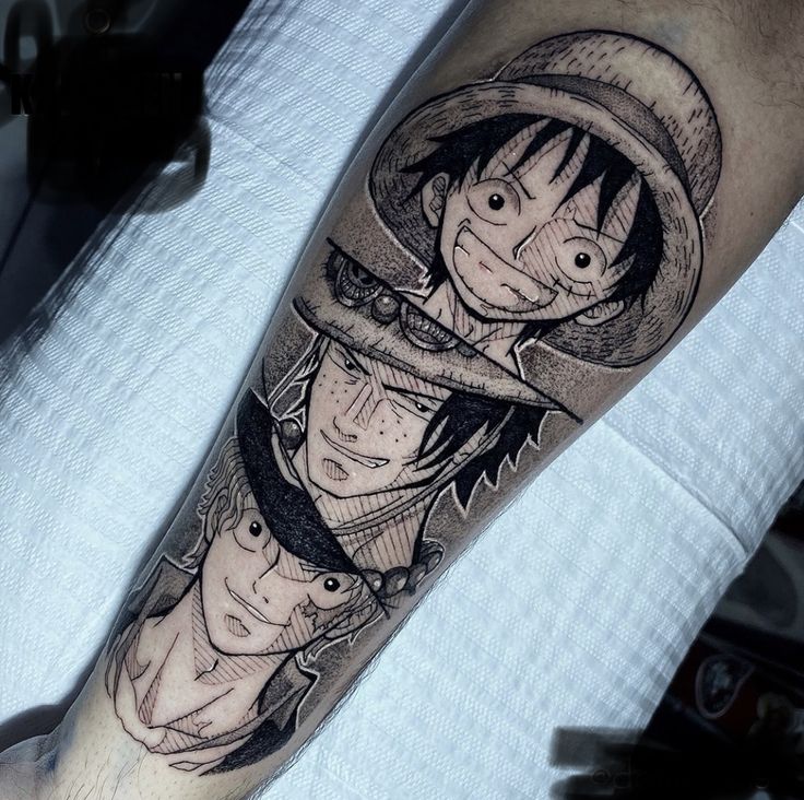 Hình xăm chân dung Luffy và anh em cướp biển Tổng hợp 777+ hình xăm luffy độc đáo và ấn tượng nhất - Genztattoo