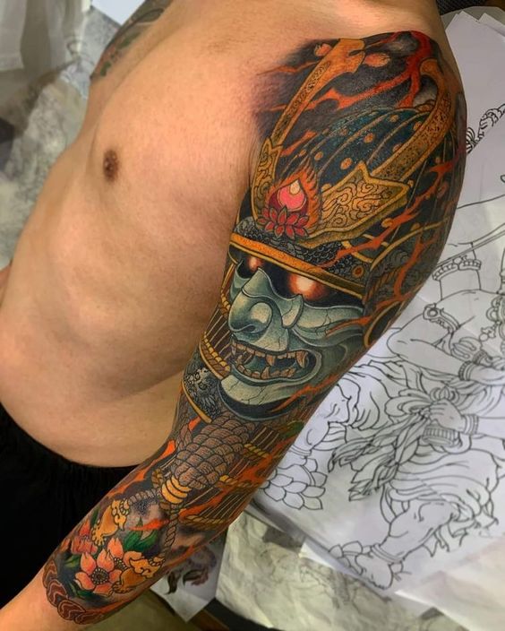 200 mẫu hình xăm mặt quỷ samurai chọn lọc đẹp nhất 2024 - Genztattoo