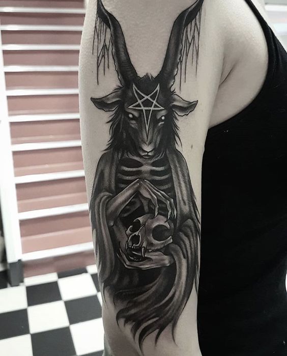 Phong cách xăm dê ấn tượng ở tay kiểu tattoo con dê trên tay ấn tượng