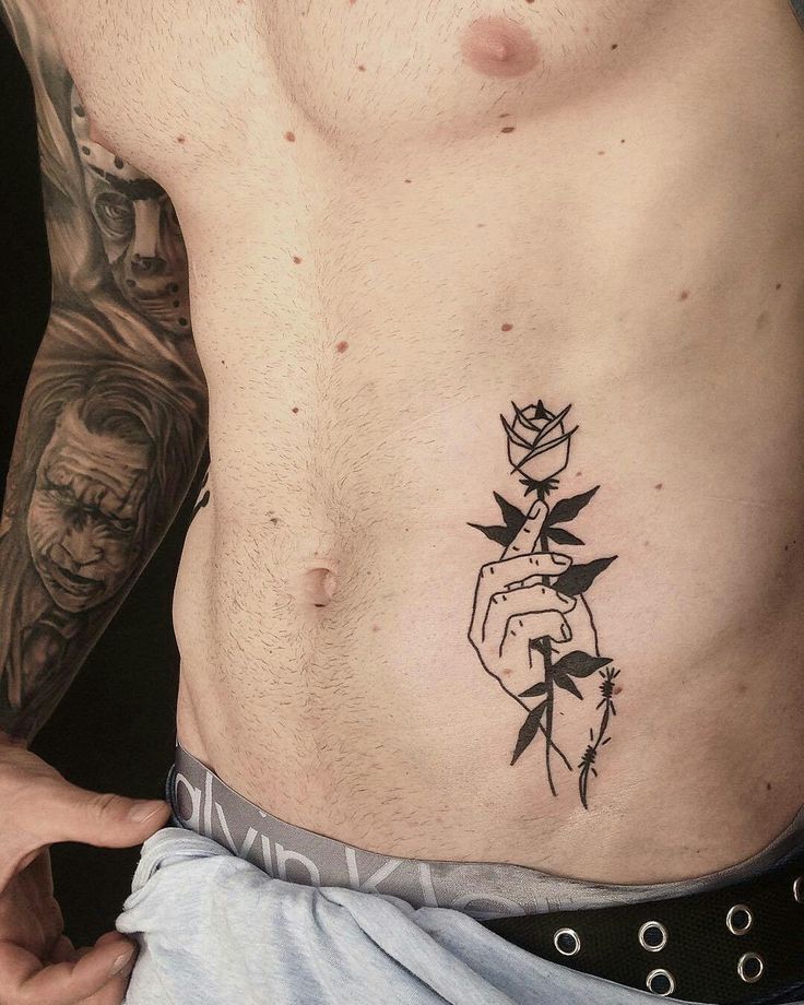 tattoo bông hoa ở eo cho nam tattoo bông hoa ở eo cho nam