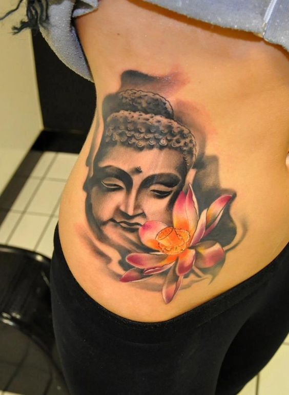 mẫu tattoo hình Phật và hoa sen mẫu tattoo hình Phật và hoa sen