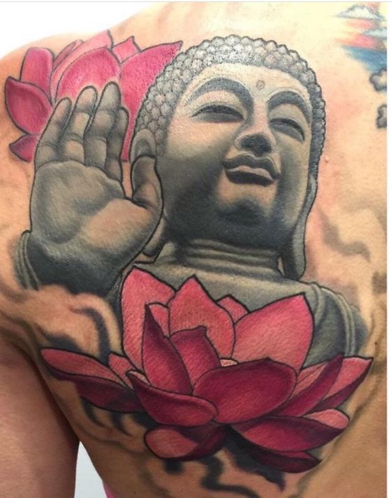 mẫu tattoo Phật và hoa sen cực đẹp mẫu tattoo Phật và hoa sen cực đẹp