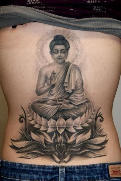 mẫu tattoo tượng Phật ngồi trên đài sen mẫu tattoo tượng Phật ngồi trên đài sen