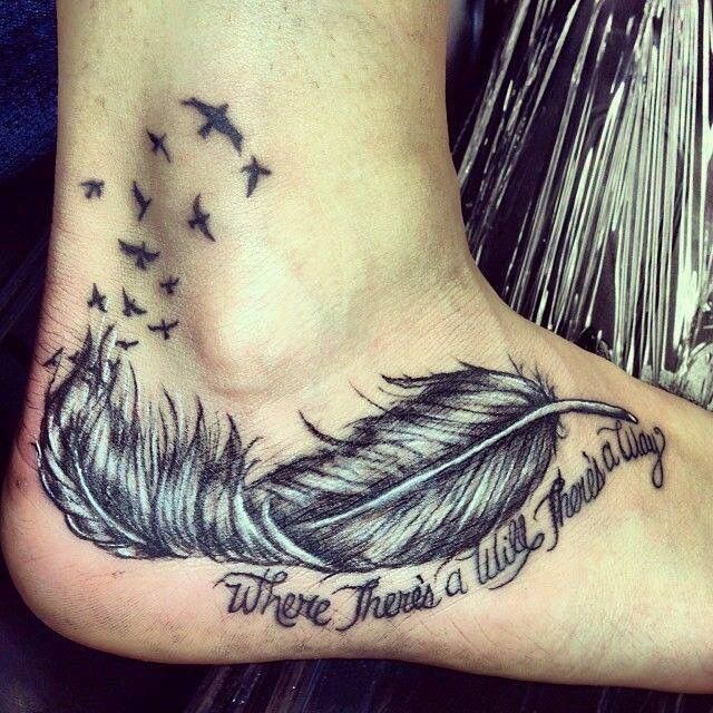 kiểu tattoo lông vũ trên mu bàn chân kiểu tattoo lông vũ trên mu bàn chân