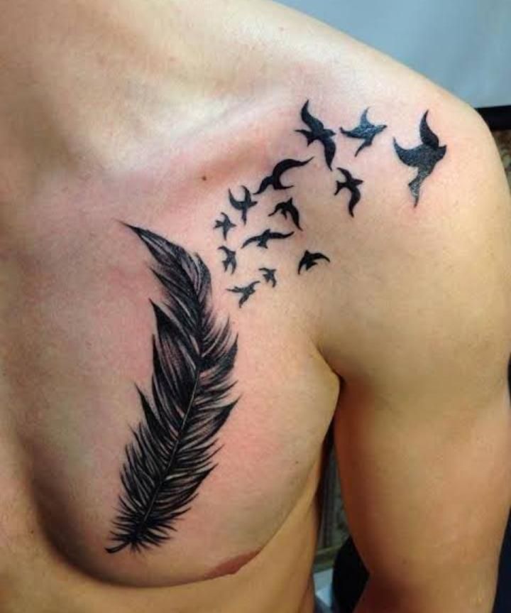 lịch lãm với mẫu tattoo lông vũ trên ngực lịch lãm với mẫu tattoo lông vũ trên ngực