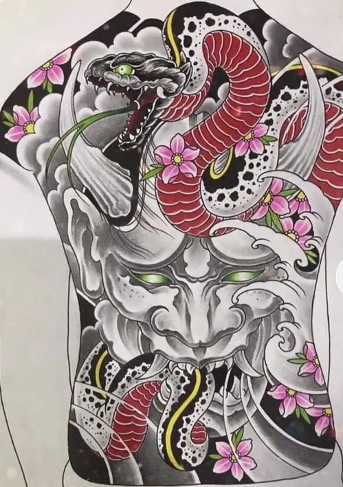 phác họa tattoo mặt quỷ kết hợp họa tiết rắn và họa tiết hoa anh đào nhật bản phác họa tattoo mặt quỷ kết hợp họa tiết rắn và họa tiết hoa anh đào nhật bản