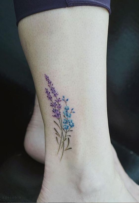 mẫu tattoo hoa ý nghĩa ở cổ chân